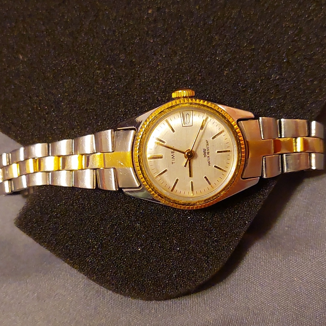 Ladies Silver And Gold Timex Watch